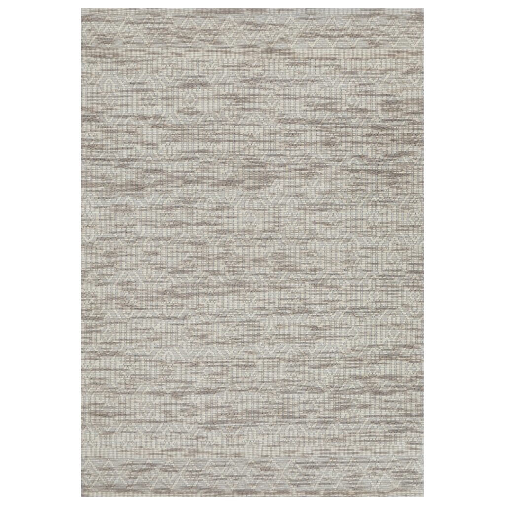 Beige geometric wool rug Copacabana adds elegant warmth to any room soft durable handmade craftsmanship perfect for modern coastal tribal decor