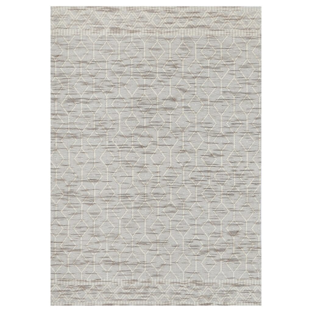 Handcrafted Copacabana Beige Wool Rug with Loop Pile Texture Enhances Any Space Style Durability