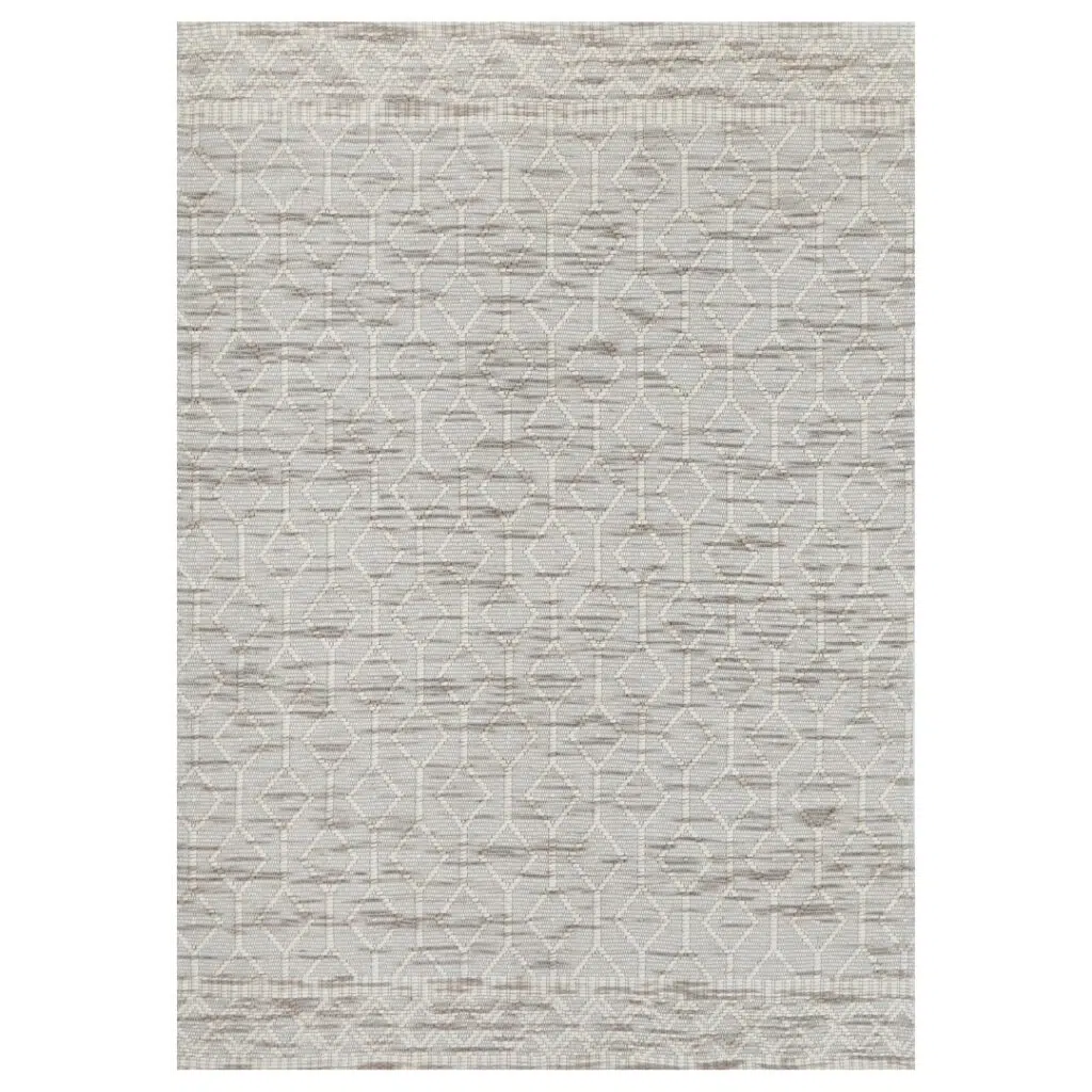 Handcrafted Copacabana Beige Wool Rug with Loop Pile Texture Enhances Any Space Style Durability
