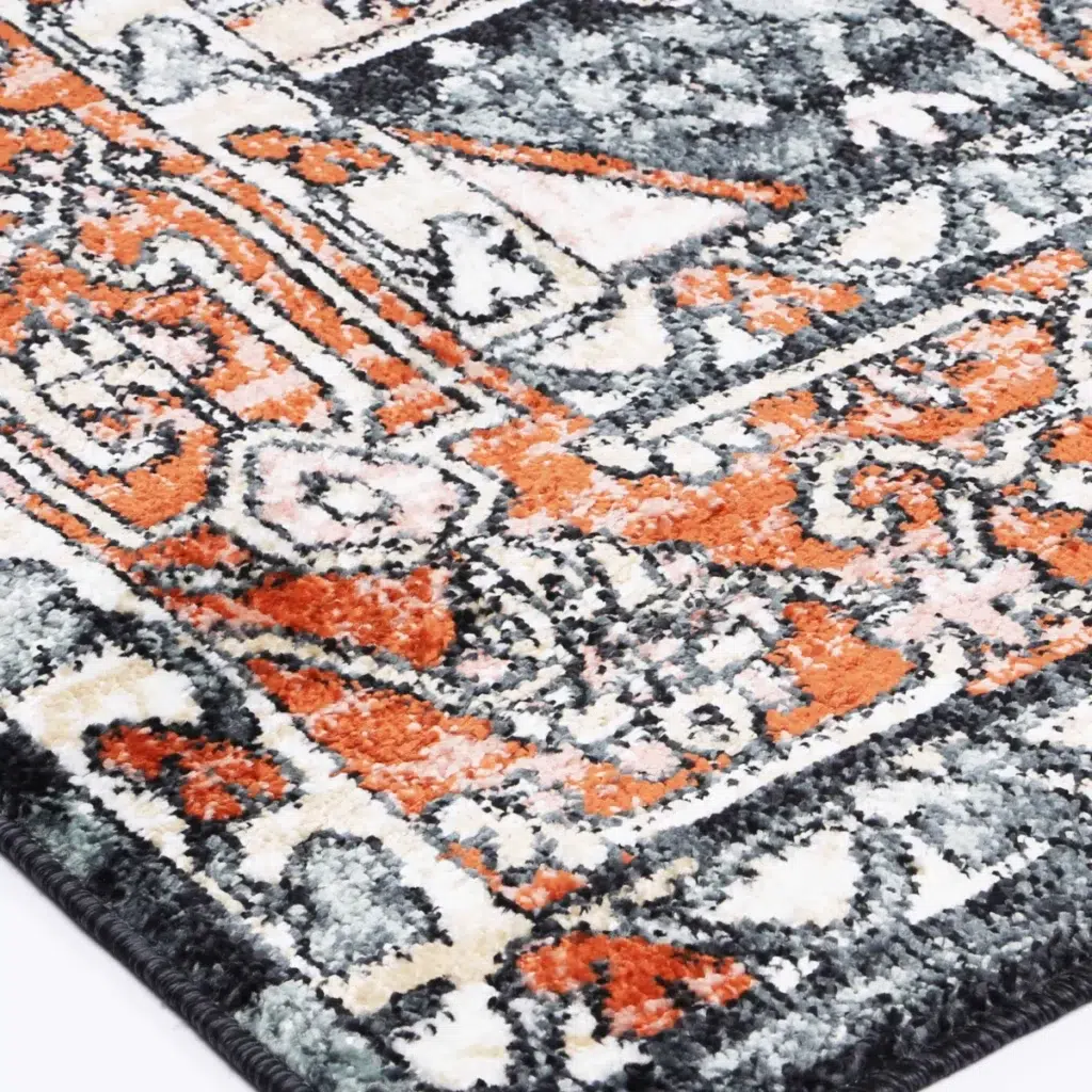 Estate Leoplda Traditional Black Rug regal elegance affordable price anti-static shed-free fibers luxurious durable soft sturdy feel timeless appeal versatile design