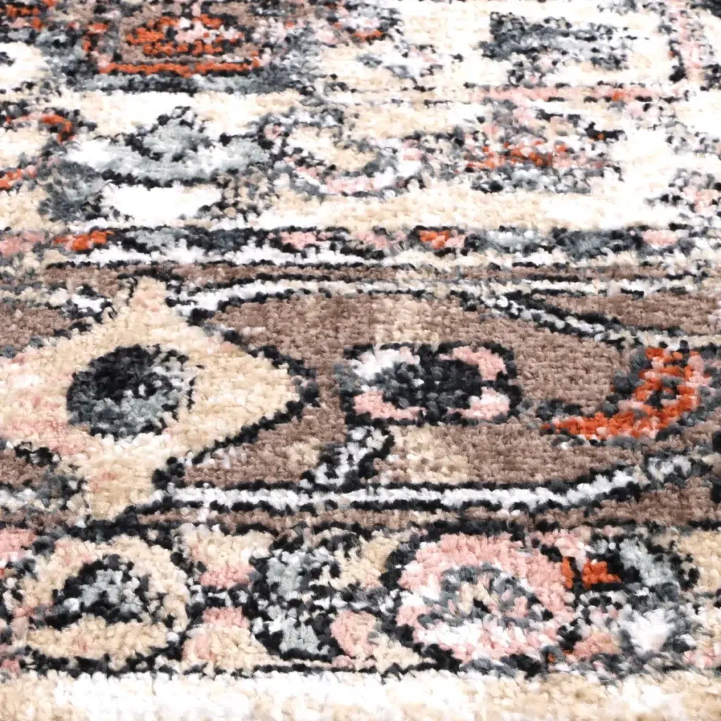 Estate Stonewall Traditional Beige Rug with intricate Mayan motifs and soft anti-static fibers for elegant home decor
