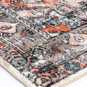 Estate Stonewall Traditional Beige Rug with Mayan motifs and soft anti-static fibers for elegant home decor