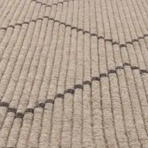 Handcrafted Goa Zig-Zag Wool Blend Ash Rug 80x300cm runner for hallway warmth and texture