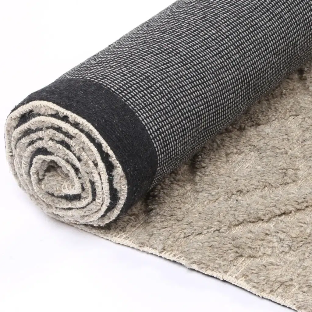 Handcrafted Goa Diamond Wool Blend Ash Rug enhances home decor with luxurious warmth and texture