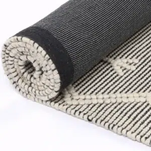 Handcrafted Aztec Wool Blend Cream Rug Warm Tones Living Room Decor Hand Tufted Artisan Craftsmanship