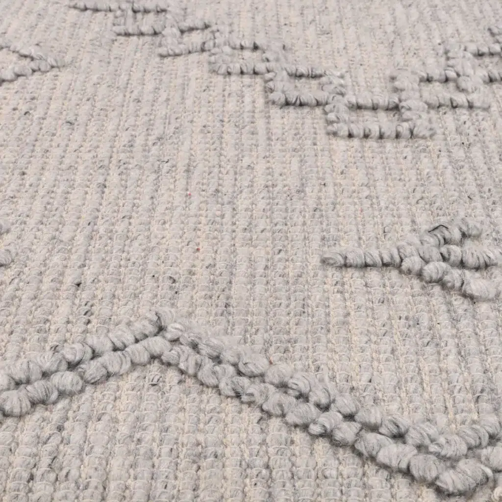 Handcrafted Goa Aztec Wool Blend Grey Rug No Tassel 80x300cm Runner Elevate Home Decor