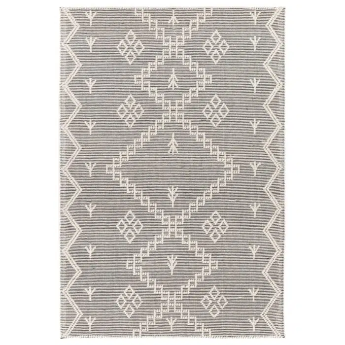 Goa Aztec Wool Blend Cream Rug (No Tassel)