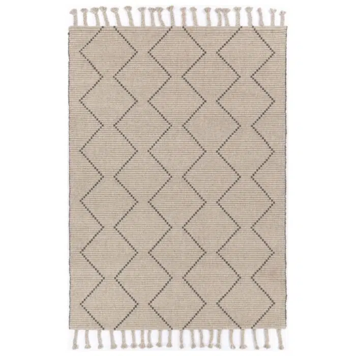 Goa Zig-Zag Wool Blend Ash Rug