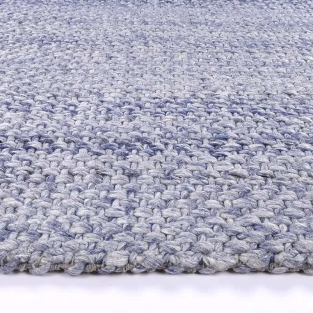 Harlow Chignon Blue Wool Blend Rug soft textured comfort versatile neutral palette hand loomed craftsmanship