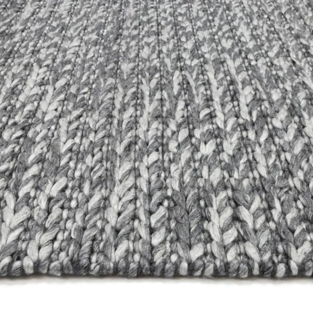 Harlow Cue Charcoal Wool Blend Rug soft textured neutral tones hand loomed craftsmanship enhances any interior design