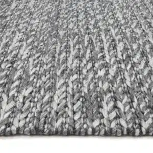 Harlow Cue Charcoal Wool Blend Rug soft textured neutral tones hand loomed craftsmanship enhances any interior design