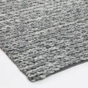 Harlow Cue Charcoal Wool Blend Rug soft textured neutral tones hand loomed durable pile comfortable luxury home decor
