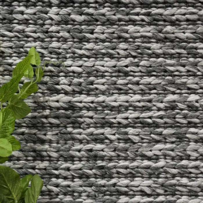 Harlow Cue Charcoal Wool Blend Rug soft texture elegant neutral colors hand loomed craftsmanship enhances any interior design