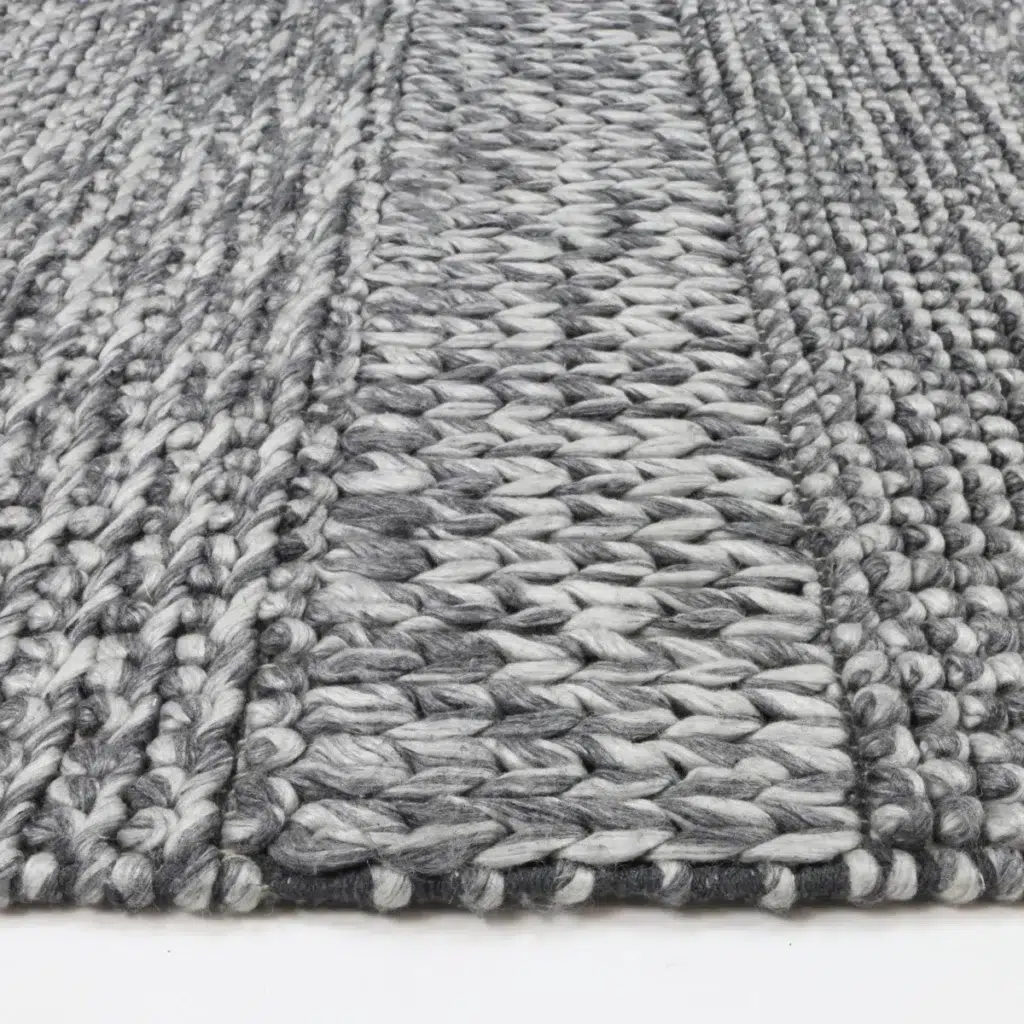 Timeless charcoal wool blend rug adds cozy elegance to any room soft textured durable handmade luxury home decor