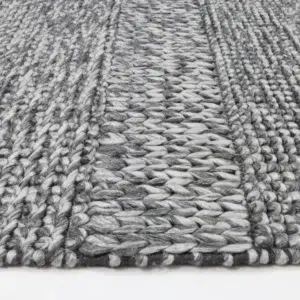 Timeless charcoal wool blend rug adds cozy elegance to any room soft textured durable handmade luxury home decor