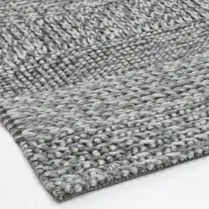 Timeless Harlow Grace Charcoal Wool Blend Rug soft cozy texture neutral colors durable craftsmanship