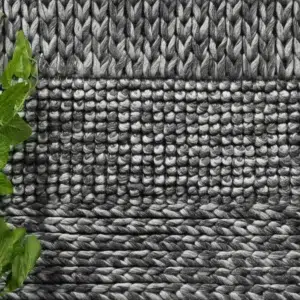 Timeless Harlow Grace charcoal wool blend rug softens living spaces with elegant simplicity and cozy texture