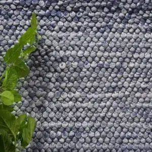 Harlow Loopy Blue Wool Blend Rug soft cozy underfoot neutral colors hand loomed craftsmanship