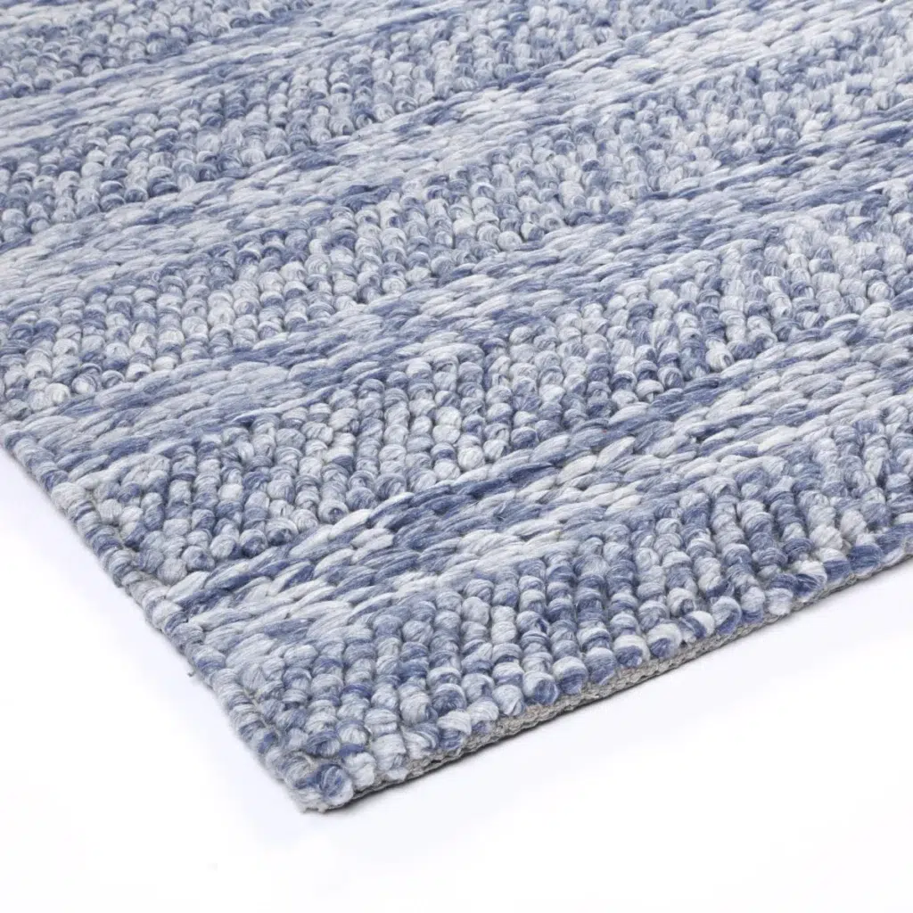Blue wool blend rug Harlow adds elegant simplicity to any room soft underfoot texture 160x230cm