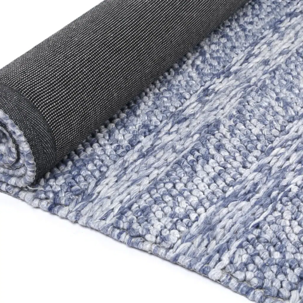 Harlow Ringlets Blue Wool Blend Rug soft textured elegance for any home decor