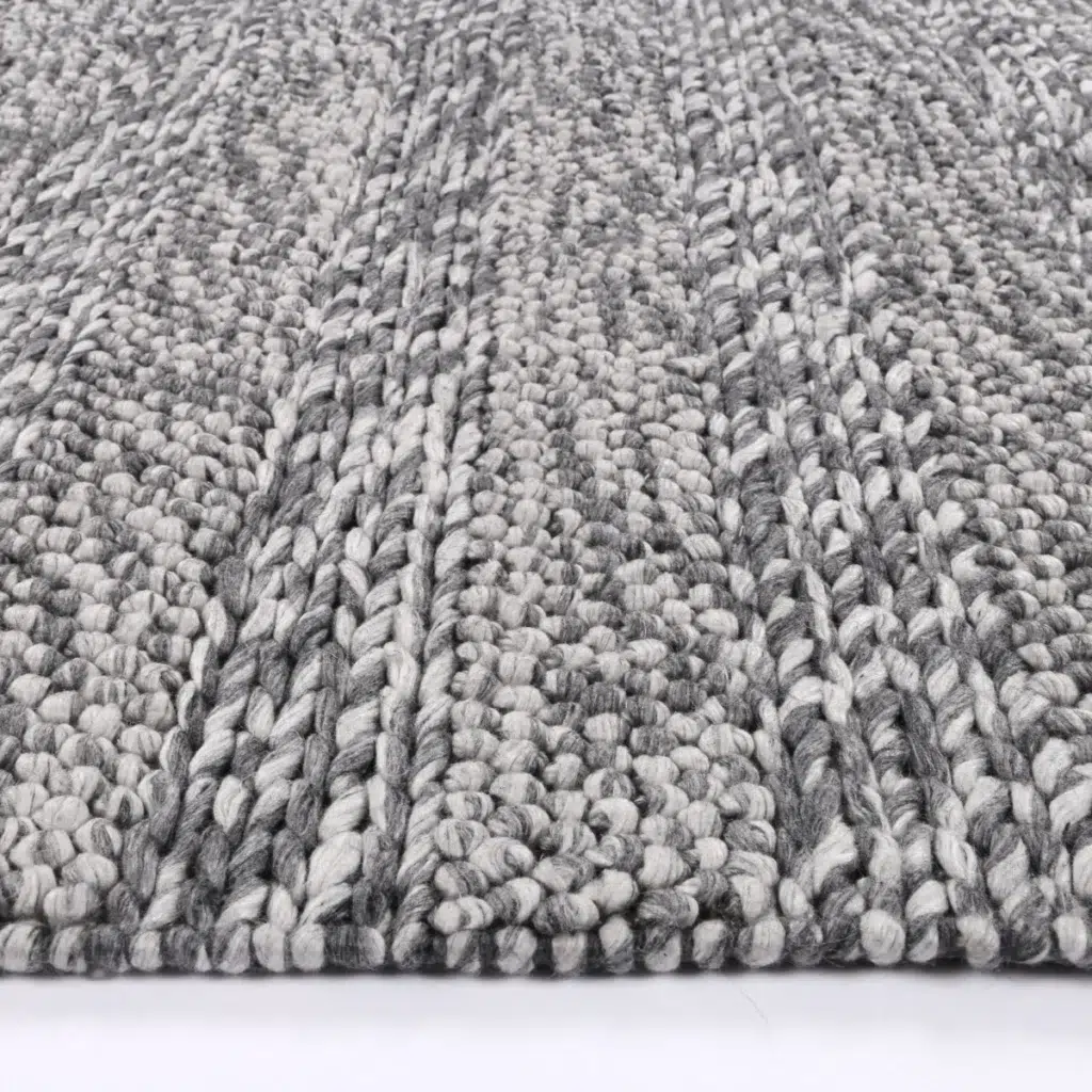 Harlow Ringlets Charcoal Wool Blend Rug soft textured comfort versatile neutral palette hand loomed durable pile