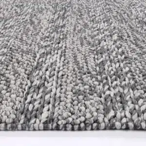 Harlow Ringlets Charcoal Wool Blend Rug soft textured comfort versatile neutral palette hand loomed durable pile