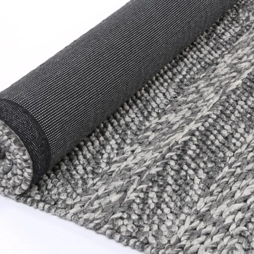 Harlow Ringlets Charcoal Wool Blend Rug soft textured comfort versatile neutral palette hand loomed durable pile
