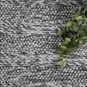 Harlow Ringlets Charcoal Wool Blend Rug soft textured comfort versatile neutral palette hand loomed craftsmanship