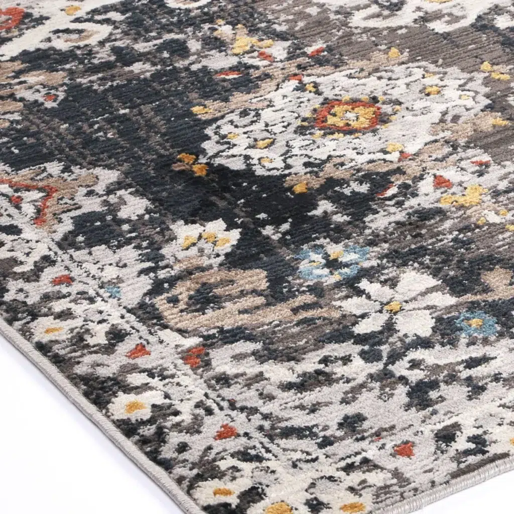 Havana Miramar Contemporary Charcoal Blue Rug Soft Durable Polyester Area Rug for Living Room Dining Room Hallway