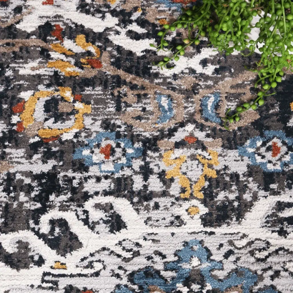 Havana Miramar Contemporary Charcoal Blue Rug Soft Durable Elegant Design Living Room Decor