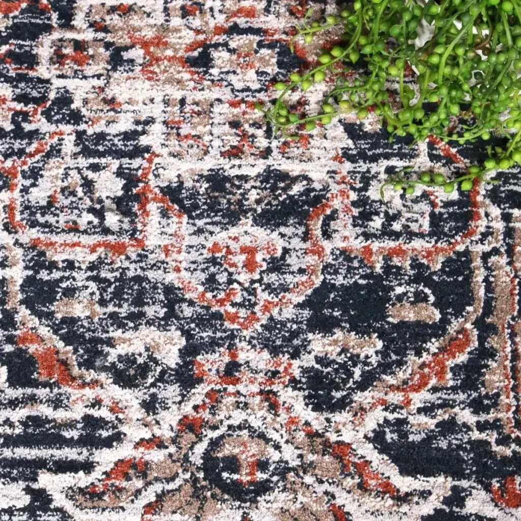 Havana Abajo Contemporary Grey Blue Rug Soft Plush Luxury Home Decor Vibrant Patterned Warm Elegant Living Space Enhancer