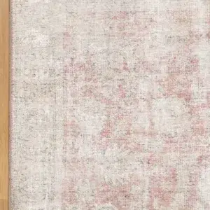 Home Culture Carmella Blush Machine Washable Rug durable easy clean recycled materials