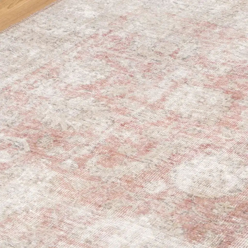 Home Culture Carmella Blush Machine Washable Rug durable stain resistant recycled materials eco friendly high traffic areas easy to clean