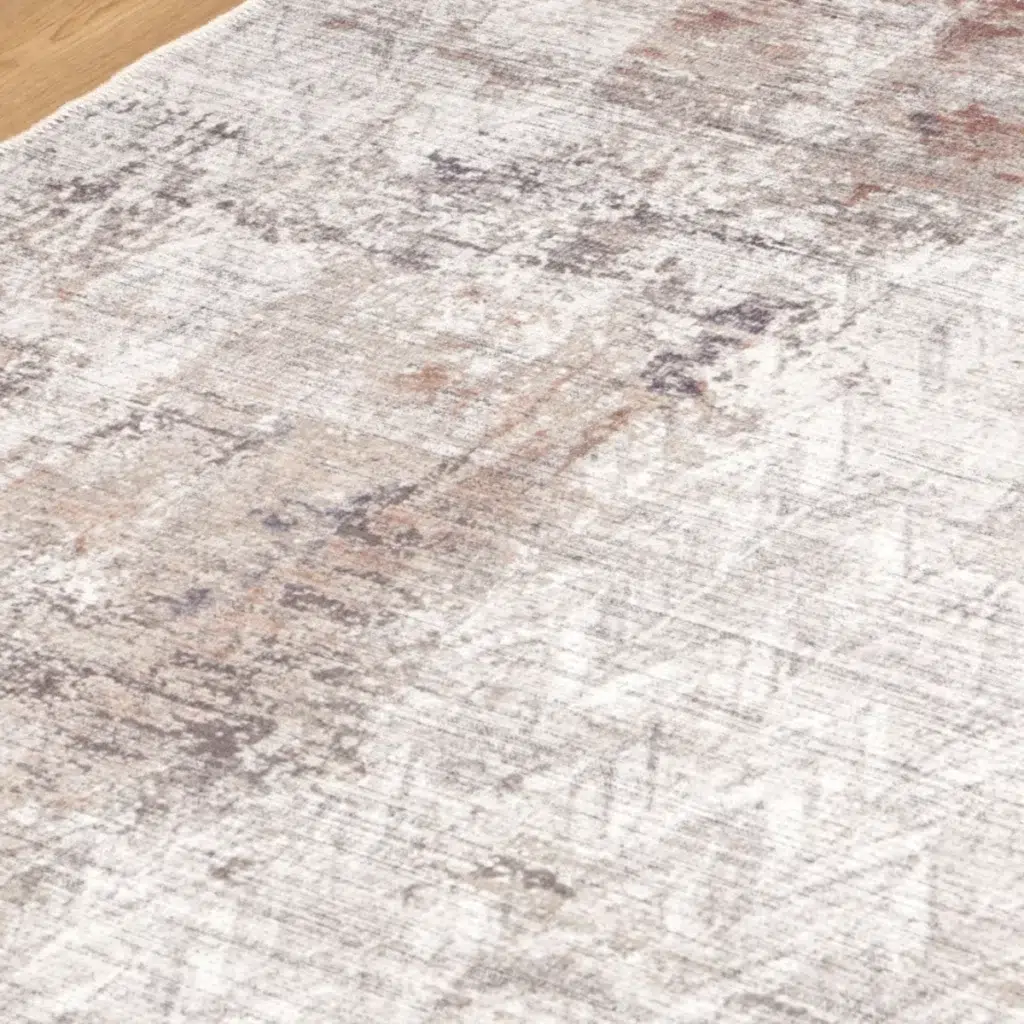 Eco friendly machine washable limestone rug for busy homes with kids and pets durable stain resistant design