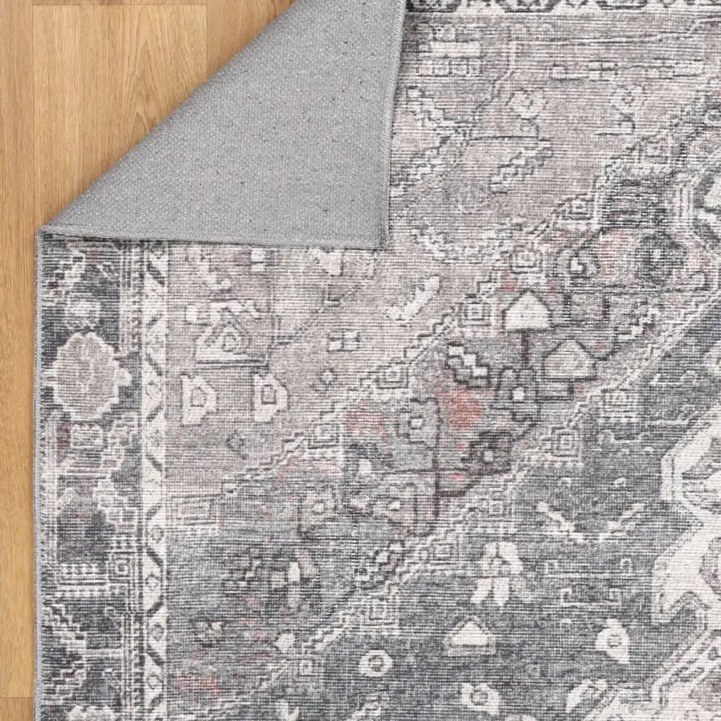 Eco friendly machine washable rug for busy families durable high traffic areas stylish design soft underfoot easy clean living room hallway playroom protection