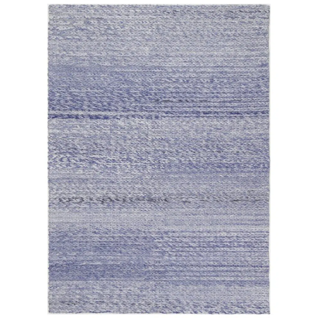 Timeless Harlow Cue Blue Wool Blend Rug soft cozy texture versatile sizes premium quality ideal any interior style