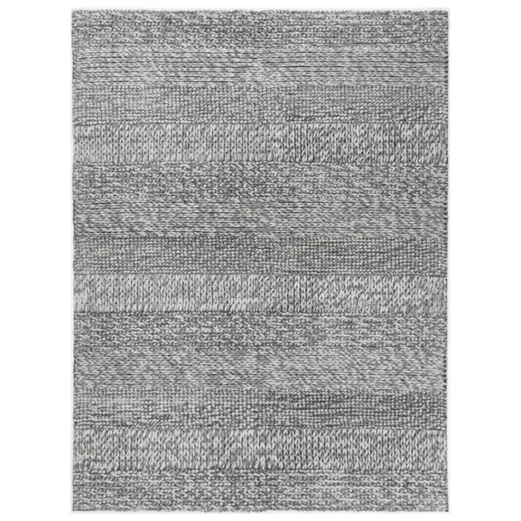 Harlow Grace Charcoal Wool Blend Rug soft textured minimalist design cozy living room bedroom decor neutral tones hand loomed craftsmanship durable pile comfortable underfoot