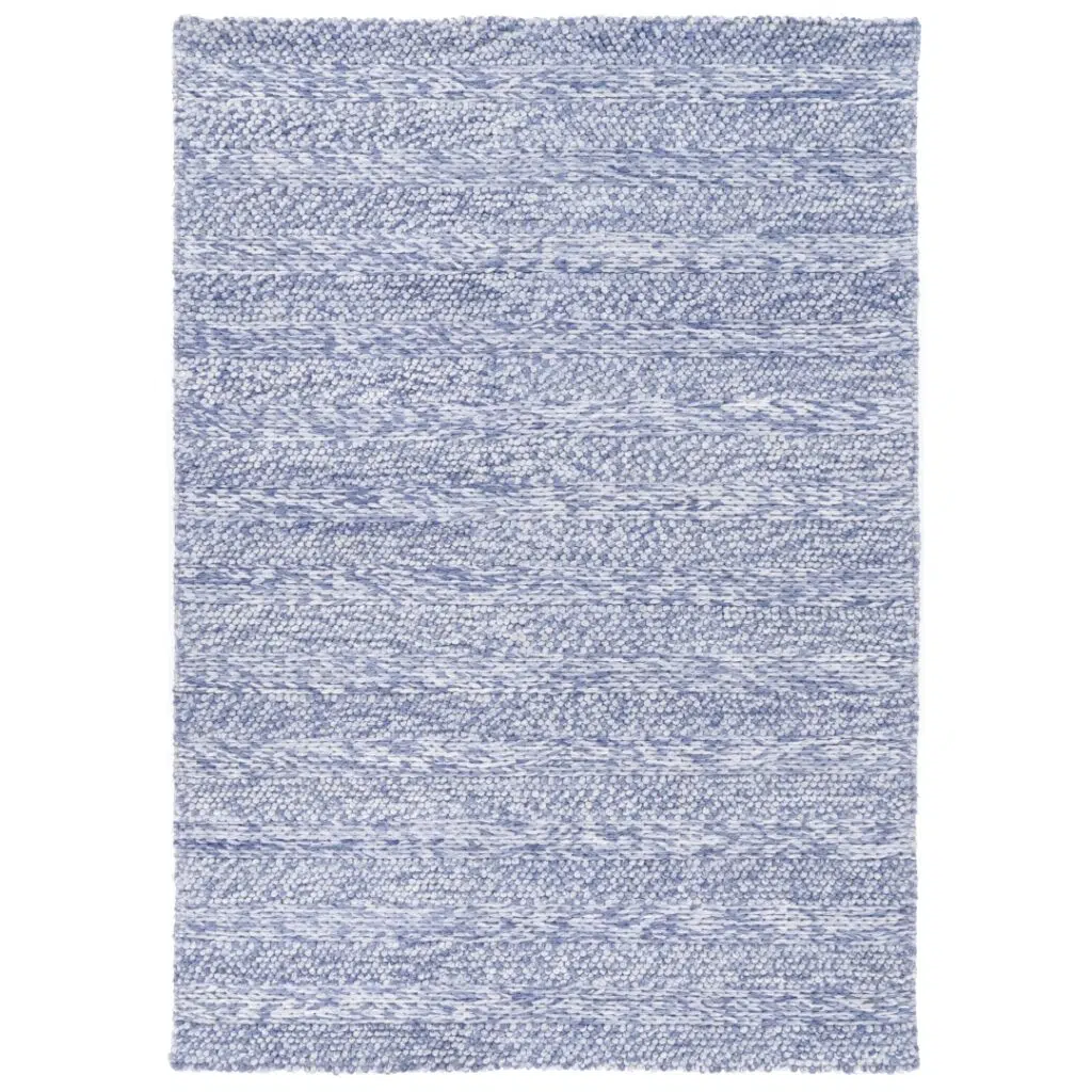 Harlow Ringlets Blue Wool Blend Rug hand loomed soft durable pile adds elegance to any room