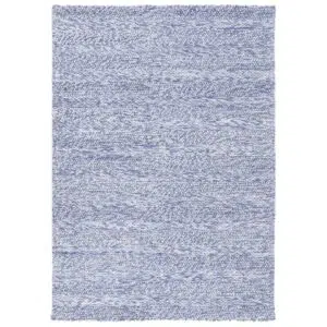 Harlow Ringlets Blue Wool Blend Rug hand loomed soft durable pile adds elegance to any room