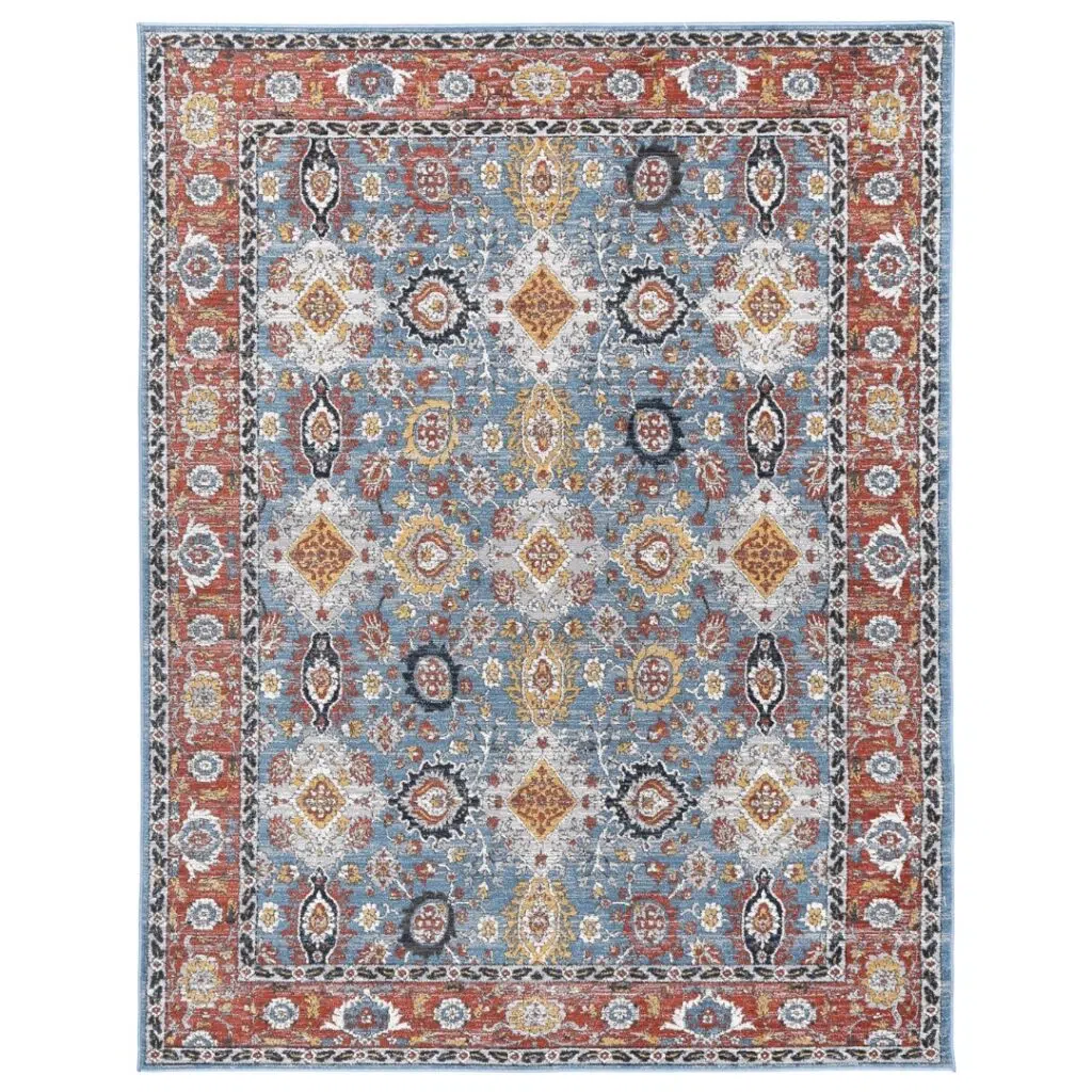 Havana Papian Transitional Charcoal Blue Rug soft polyester durable living room bedroom Cuban style rug