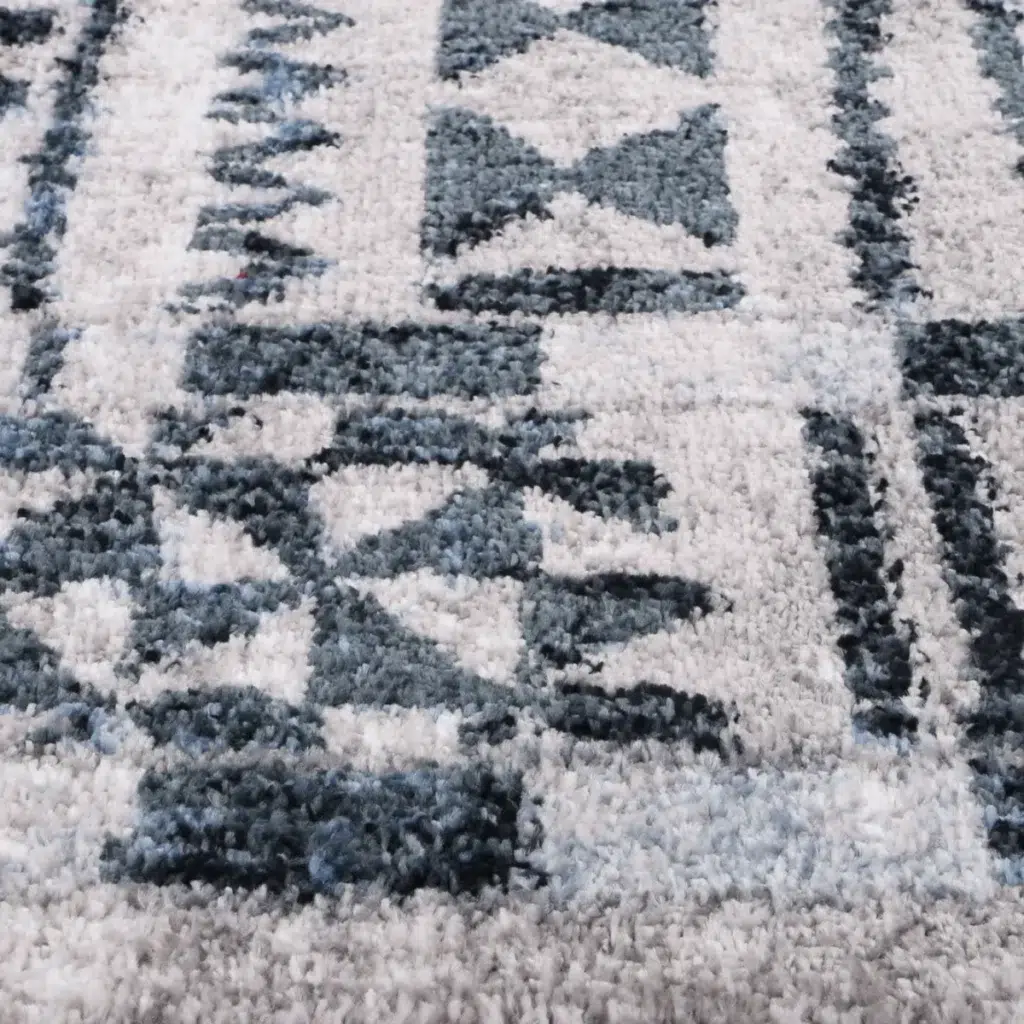 Kimberley Aztec Blue Contemporary Rug elegant design durable easy clean pile cushion living space enhancement
