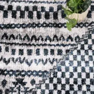 Kimberley Aztec Blue Contemporary Rug elegant design durable easy clean pile cushioning modern patterns stylish functional Kimberley Aztec blue rug