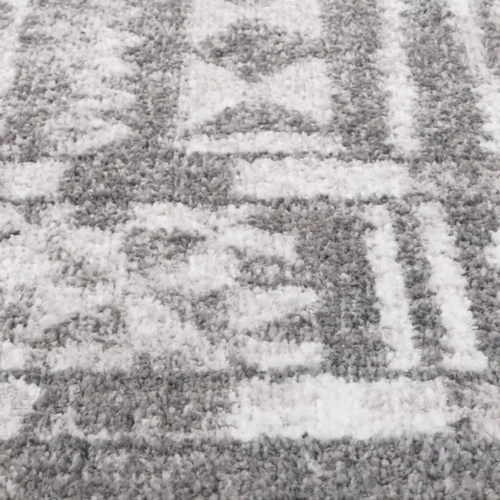 Kimberley Aztec Grey Contemporary Rug adds elegance to any room with durable easy-clean material perfect for high traffic areas