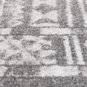 Kimberley Aztec Grey Contemporary Rug adds elegance to any room with durable easy-clean material perfect for high traffic areas