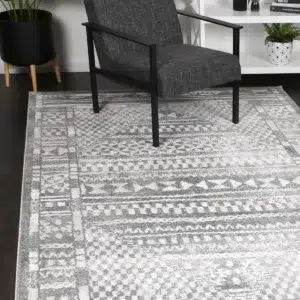 Kimberley Aztec Grey Contemporary Rug elegant design durable easy clean modern living space sophistication