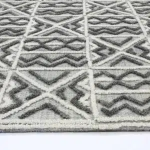 Timeless Marbella Cordoba Grey Rug blends modern tribal coastal bohemian elements adds style texture any room handmade India 80 wool 20 polyester