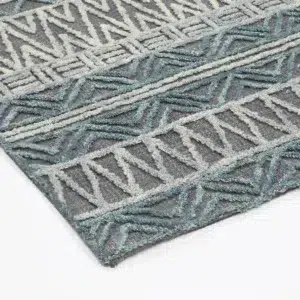 Marbella Cazorla Charcoal Contemporary Rug adds eclectic texture to any room with premium wool blend and unique patterns inspired by modern tribal designs