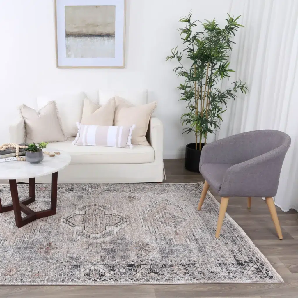 Timeless Maryland Derbent Ash Traditional Soft Rug enhances room elegance durable easy maintain synthetic yarns perfect modern living