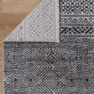 Maryland Zaranj Charcoal Tribal Soft Rug versatile design durable plush texture enhances any room decor modern traditional styles