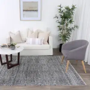 Maryland Zaranj Charcoal Tribal Soft Rug versatile design durable synthetic yarns perfect modern living room bedroom dining area